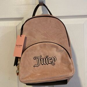BNWT JUICY COUTURE Queen of Everything Dusty Blush Velour Backpack